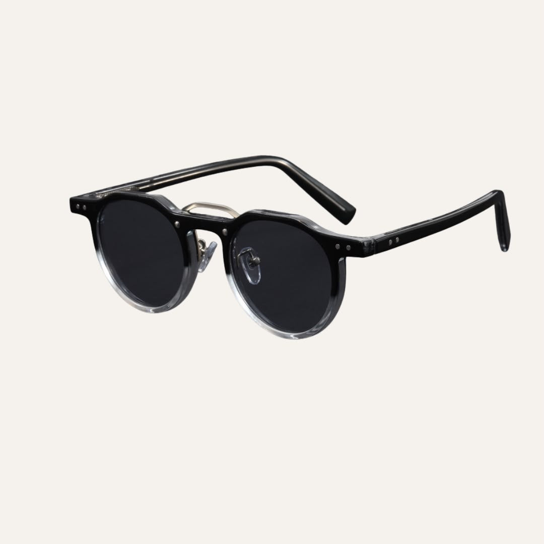 Small round frame hip-hop punk style fashionista sunglasses