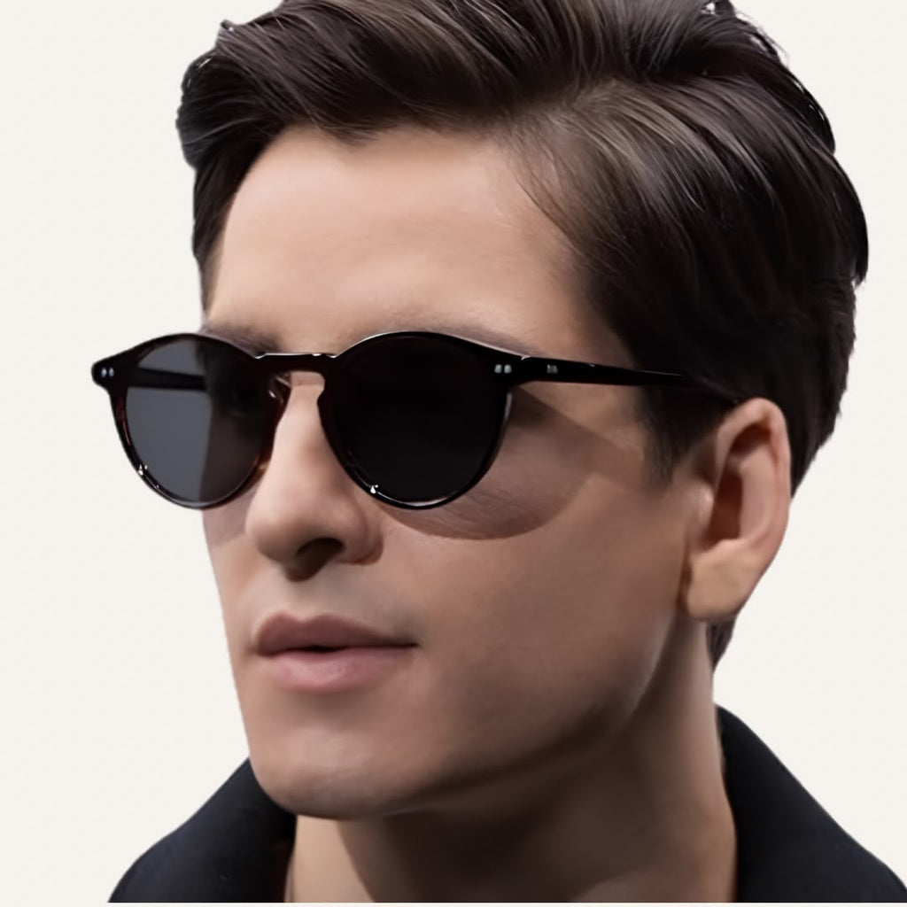 Round polarized sunglasses